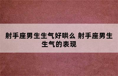 射手座男生生气好哄么 射手座男生生气的表现